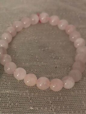 Women’s Rose Quartz Beaded Stretch Bracelet - Pink